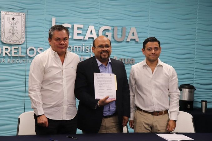 La Comisión Estatal del Agua (Ceagua) y el ayuntamiento de Jiutepec firmaron un convenio de colaboración para la ejecución de nueve obras hidráulicas en el municipio durante el 2019