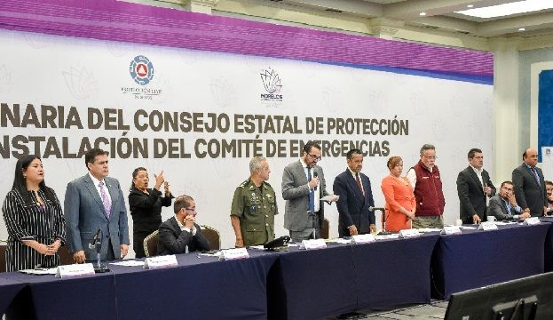 Pablo Ojeda Cárdenas, secretario de Gobierno, tomó protesta a funcionarios y servidores públicos que conforman el citado órgano colegiado, esto en el marco de la primera sesión ordinaria 2020 del Consejo Estatal de Protección Civil Morelos