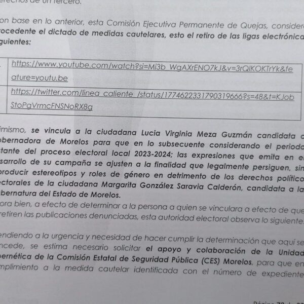 IMPEPAC DA NOTIFICACION A lUCY MEZA POR VIOLENCIA DE GENERO